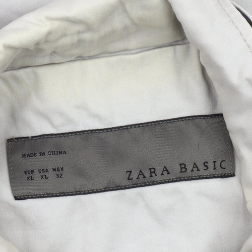 Zara Women Beige XL Basic Jacket Cotton Blend Casual Travel