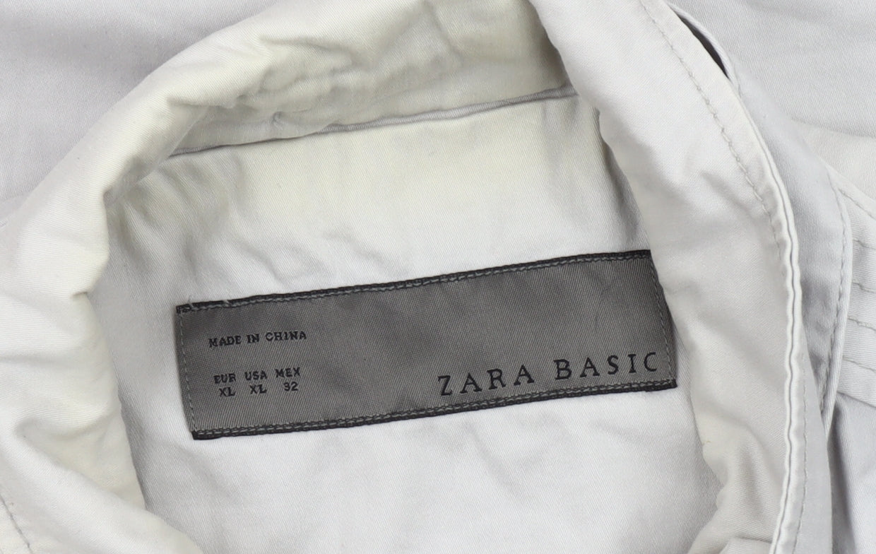 Zara Women Beige XL Basic Jacket Cotton Blend Casual Travel