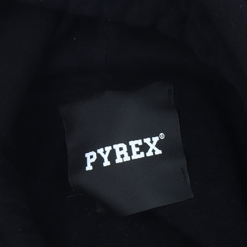 Pyrex Girls Black L Pullover Hoodie Rhinestone Logo Fleece Casual