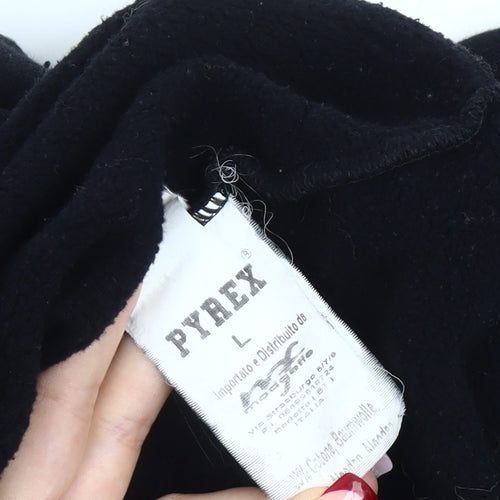 Pyrex Girls Black L Pullover Hoodie Rhinestone Logo Fleece Casual