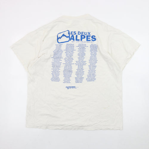 Fruit of the Loom Men's White Swansea Snowriders T-Shirt L Short Sleeve