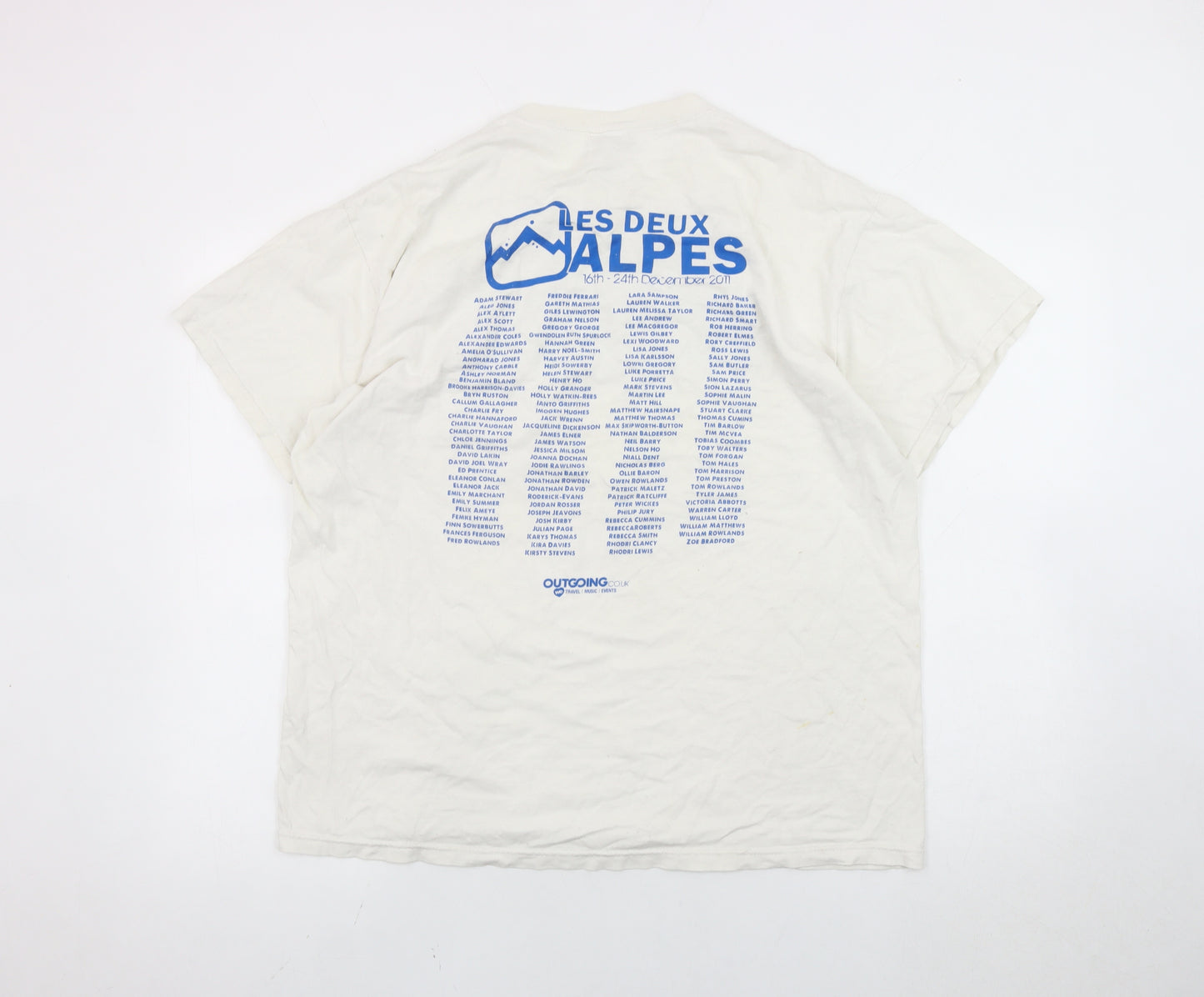 Fruit of the Loom Men's White Swansea Snowriders T-Shirt L Short Sleeve