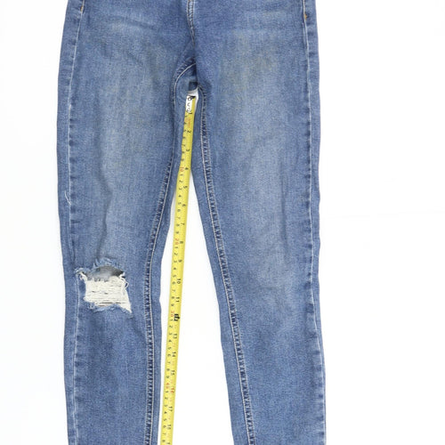 Topshop Women’s Blue Jamie Skinny Jeans Size 8 W25 L34 Distressed Denim