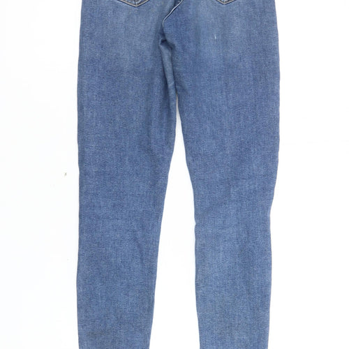Topshop Women’s Blue Jamie Skinny Jeans Size 8 W25 L34 Distressed Denim