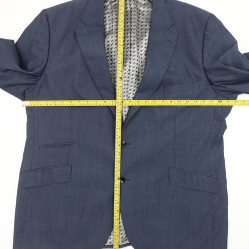 Remus Uomo Men’s Blue Wool Slim Fit Blazer Jacket 50R