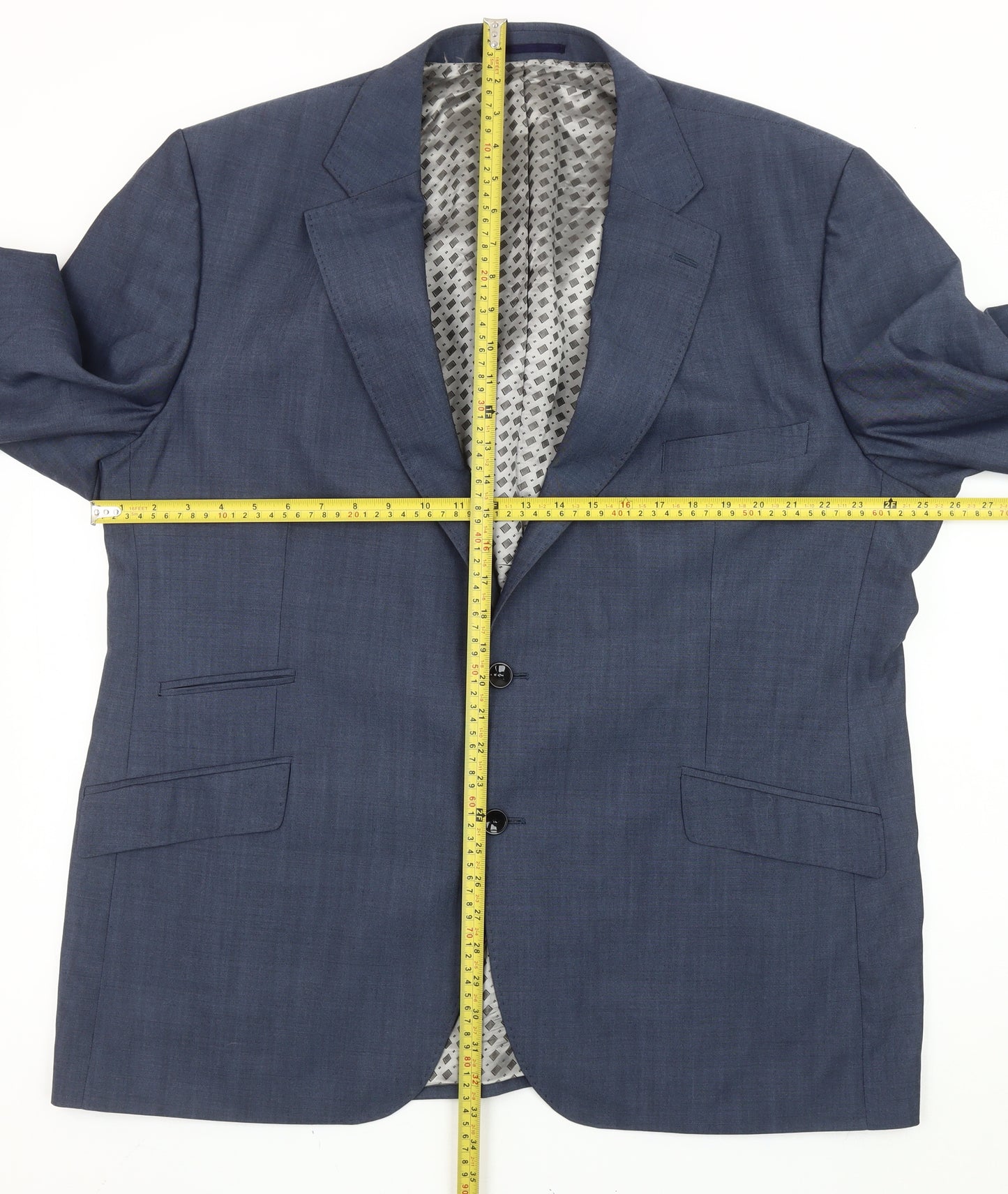 Remus Uomo Men’s Blue Wool Slim Fit Blazer Jacket 50R
