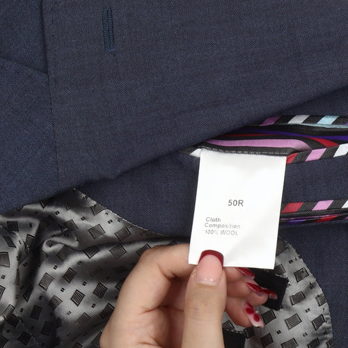 Remus Uomo Men’s Blue Wool Slim Fit Blazer Jacket 50R