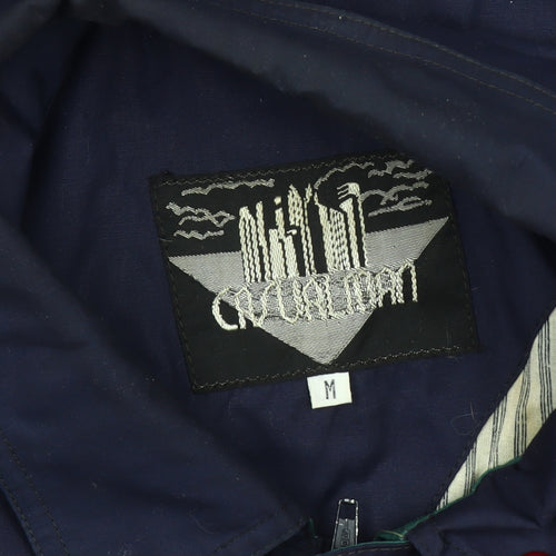 City Dream Men's Blue Green Bomber Jacket Size M Retro 90s Casual