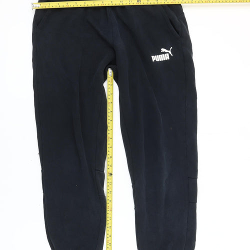 Puma Mens Black Jogger Sweatpants M Regular Fit Fleece Activewear