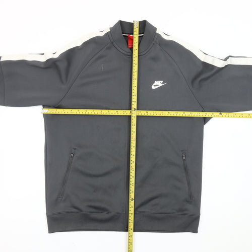 Nike Men Grey Track Jacket L Full Zip Polyester Sportswear