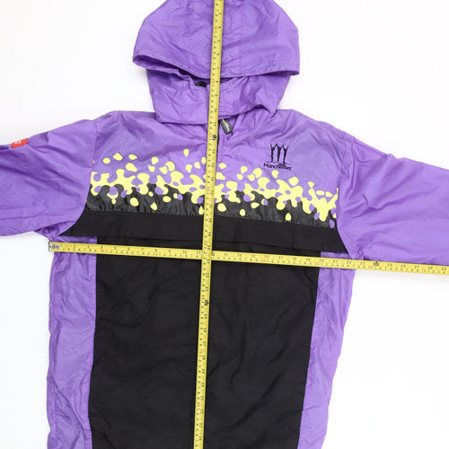 Manchester 2002 Commonwealth Games Men’s Purple Black Hooded Windbreaker Jacket Size S