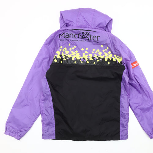Manchester 2002 Commonwealth Games Men’s Purple Black Hooded Windbreaker Jacket Size S