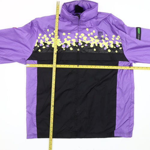 George Mens Purple Black Windbreaker Jacket L Manchester 2002 Retro Sports