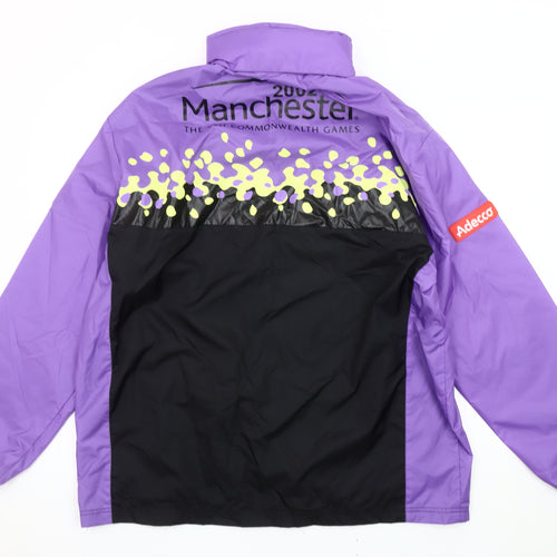 George Mens Purple Black Windbreaker Jacket L Manchester 2002 Retro Sports