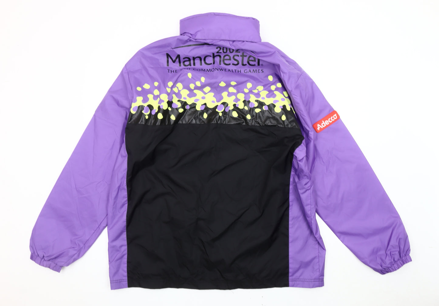 George Mens Purple Black Windbreaker Jacket L Manchester 2002 Retro Sports