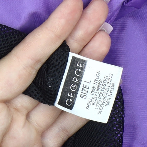 George Mens Purple Black Windbreaker Jacket L Manchester 2002 Retro Sports