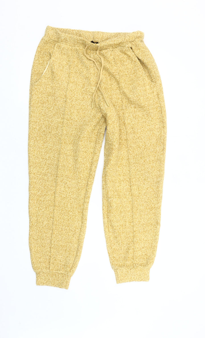 Next Womens Yellow Jogger Trousers Size 12 Regular Fit Polyester