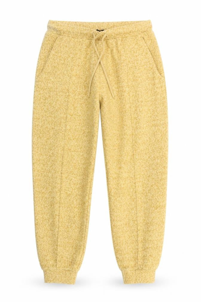 Front view of Next women’s yellow jogger trousers, size UK 12, regular fit polyester