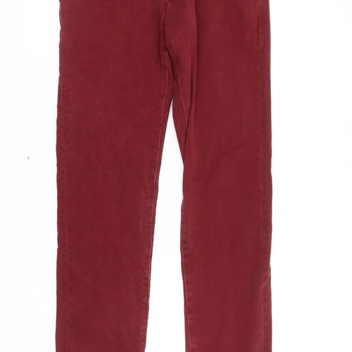 Uniqlo Men’s Red Skinny Jeans Size 28 Slim Fit Cotton Blend