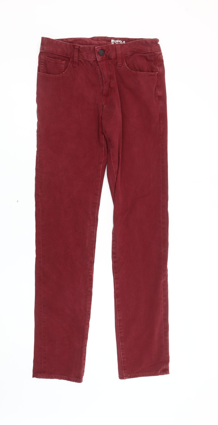 Uniqlo Men’s Red Skinny Jeans Size 28 Slim Fit Cotton Blend