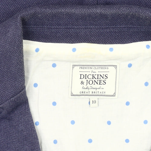 Dickins & Jones Women’s Blue Blazer Jacket Size 10 Single Breasted