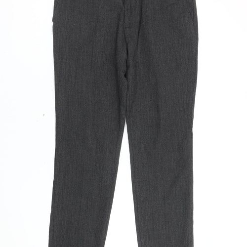 Next Signature Men's Grey Wool Blend Dress Pants 32S Slim Fit