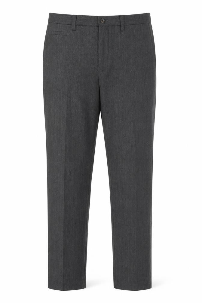 Next Signature Men's Grey Wool Blend Dress Pants 32S Slim Fit