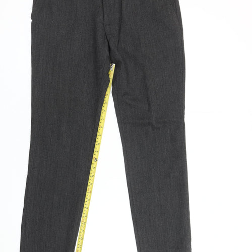Next Signature Men's Grey Wool Blend Dress Pants 32S Slim Fit