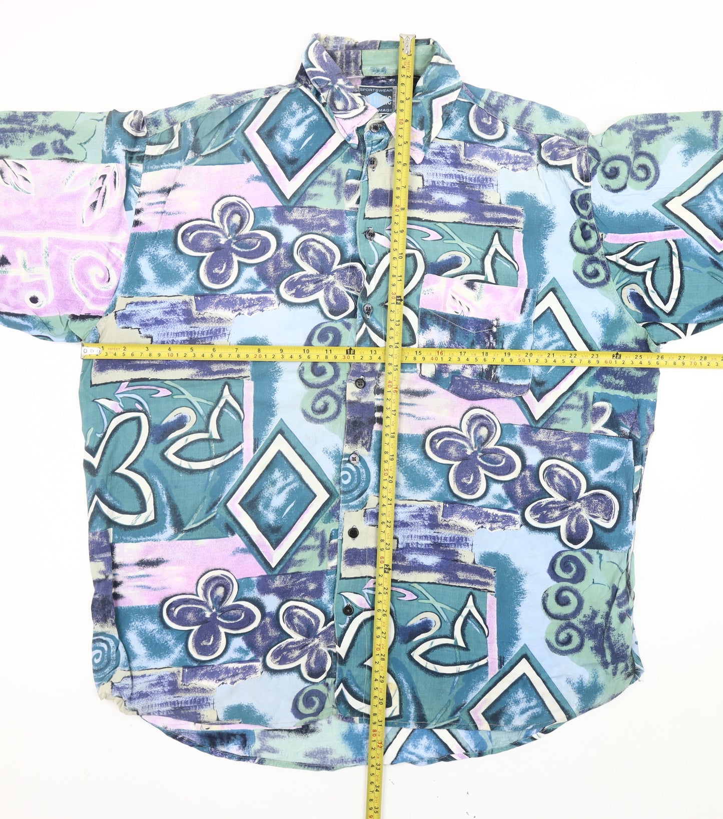 Gin Tonic Men’s Multicoloured L Retro Hawaiian Button-Up Shirt