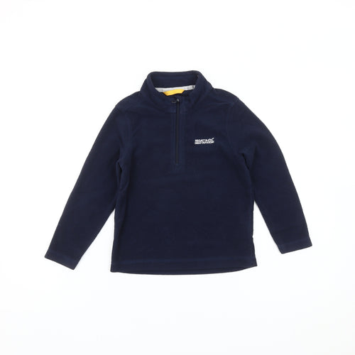 Regatta Boys Blue 5-6 Yrs Fleece 1/4 Zip Sweatshirt Outdoor Hiking Top