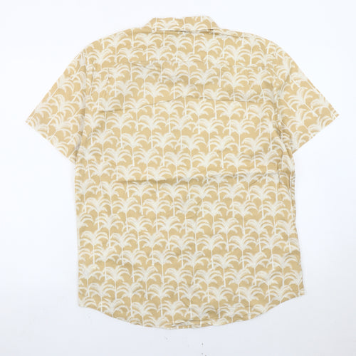 GAP Men’s Beige Slim Fit Hawaiian Beach Short Sleeve Shirt M
