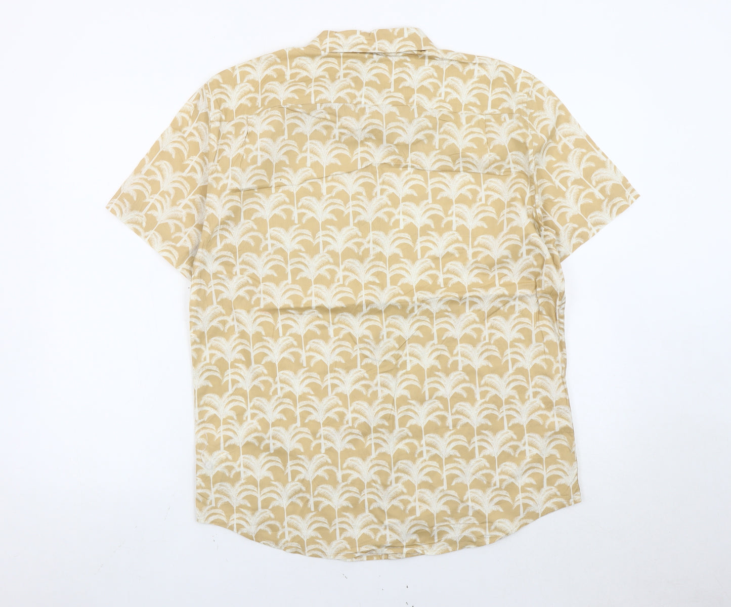 GAP Men’s Beige Slim Fit Hawaiian Beach Short Sleeve Shirt M
