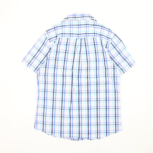 Maine New England Men's Blue Check Short Sleeve Cotton Shirt S