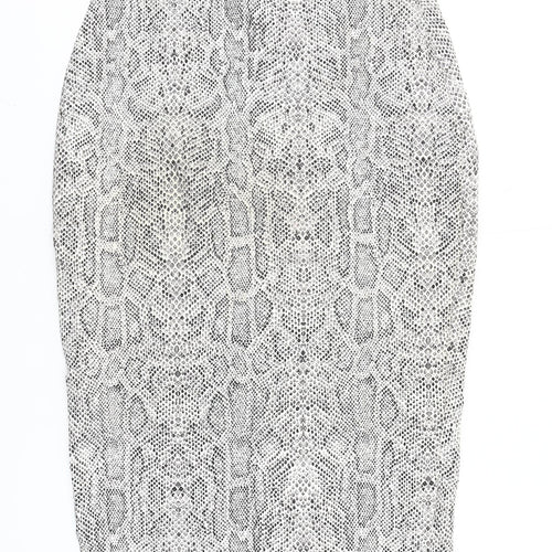 ASOS Women Grey Snake Print Pencil Skirt Size 10 High Rise