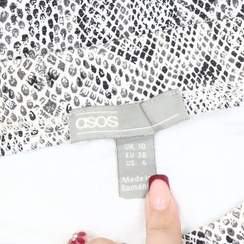 ASOS Women Grey Snake Print Pencil Skirt Size 10 High Rise