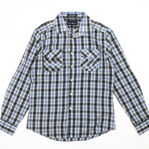 Beverly Hills Polo Club Men’s Blue Checked Long Sleeve Shirt L