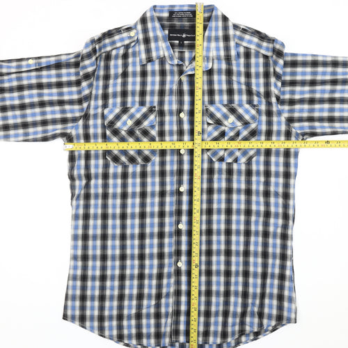 Beverly Hills Polo Club Men’s Blue Checked Long Sleeve Shirt L