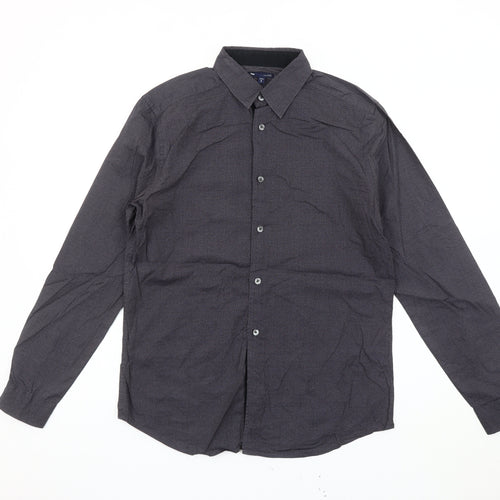 Gap Men's Grey Slim Fit Cotton Long Sleeve Button-Up Shirt Size S