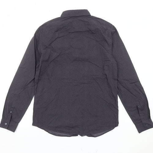 Gap Men's Grey Slim Fit Cotton Long Sleeve Button-Up Shirt Size S