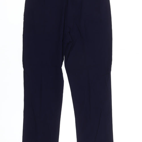 Bassini Womens Blue Size 12 Cropped Straight Stretch Trousers