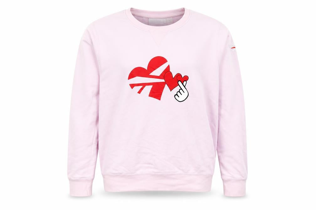 Front view of Reebok Women’s Pink Sweatshirt UK 10 Pullover Crew Neck Logo Print