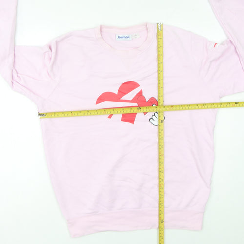 Reebok Women’s Pink Sweatshirt UK 10 Pullover Crew Neck Logo Print