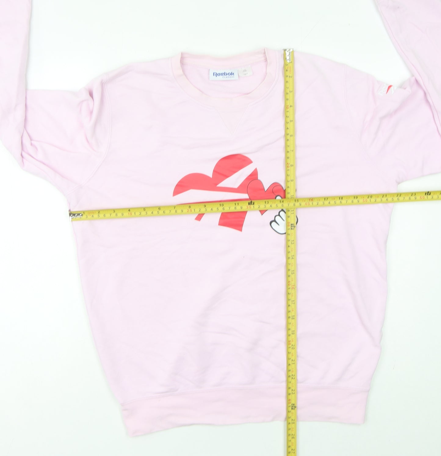 Reebok Women’s Pink Sweatshirt UK 10 Pullover Crew Neck Logo Print