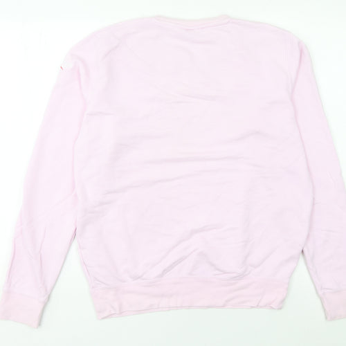 Reebok Women’s Pink Sweatshirt UK 10 Pullover Crew Neck Logo Print