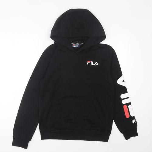 Fila Women’s Black Pullover Hoodie Size 12 Logo Sportswear