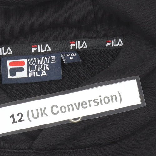 Fila Women’s Black Pullover Hoodie Size 12 Logo Sportswear
