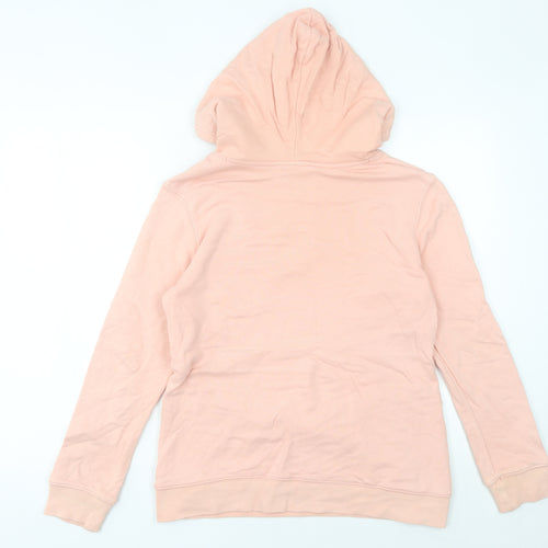 Adidas Womens Pink Pullover Hoodie Size 6 UK Logo Print Sweatshirt