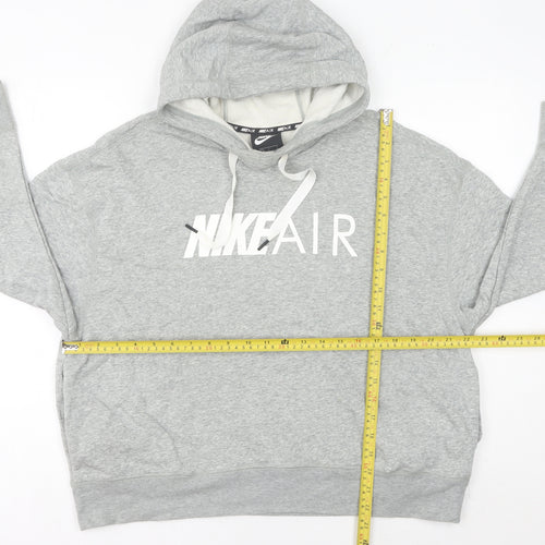 Nike Women’s Grey Hoodie UK 10 Pullover Relaxed Fit Logo Hoodie