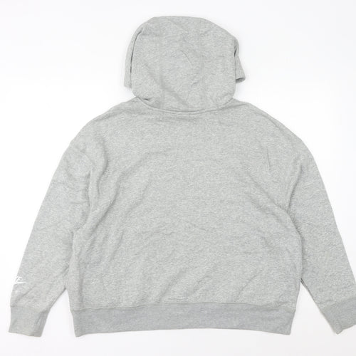 Nike Women’s Grey Hoodie UK 10 Pullover Relaxed Fit Logo Hoodie