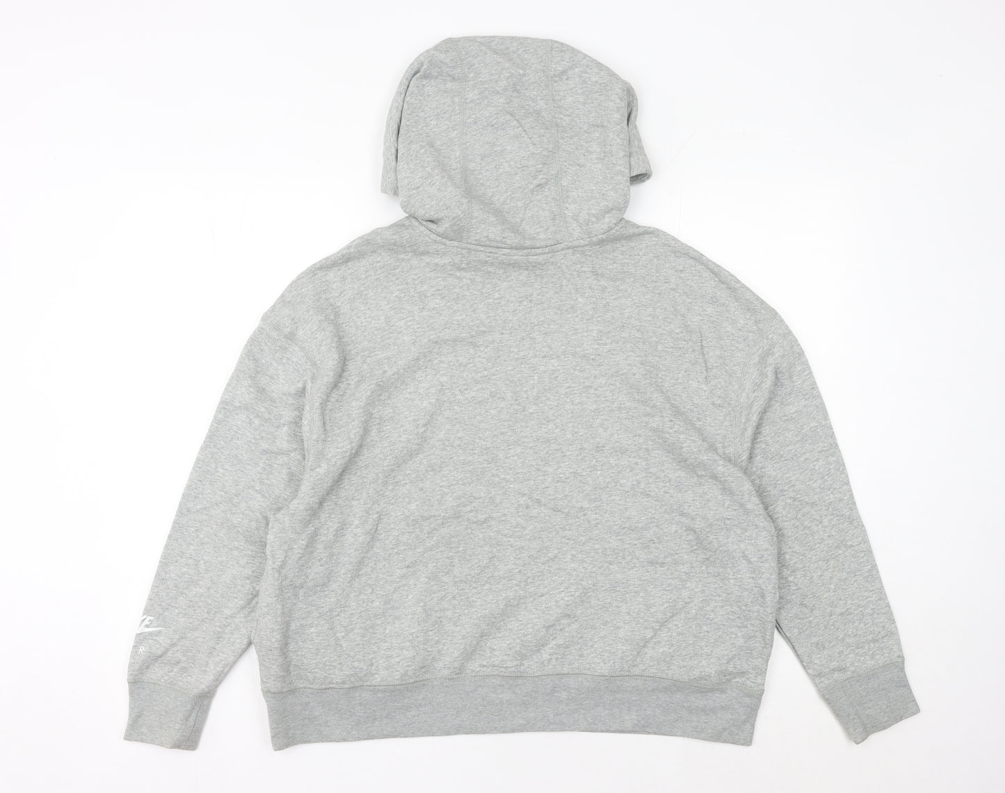 Nike Women’s Grey Hoodie UK 10 Pullover Relaxed Fit Logo Hoodie